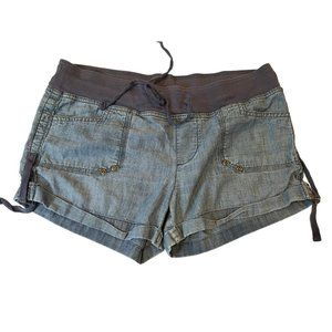 Gap Vintage Womens Jeans Shorts Elastic Waist Side Buckle Mid Rise Blue Size 6